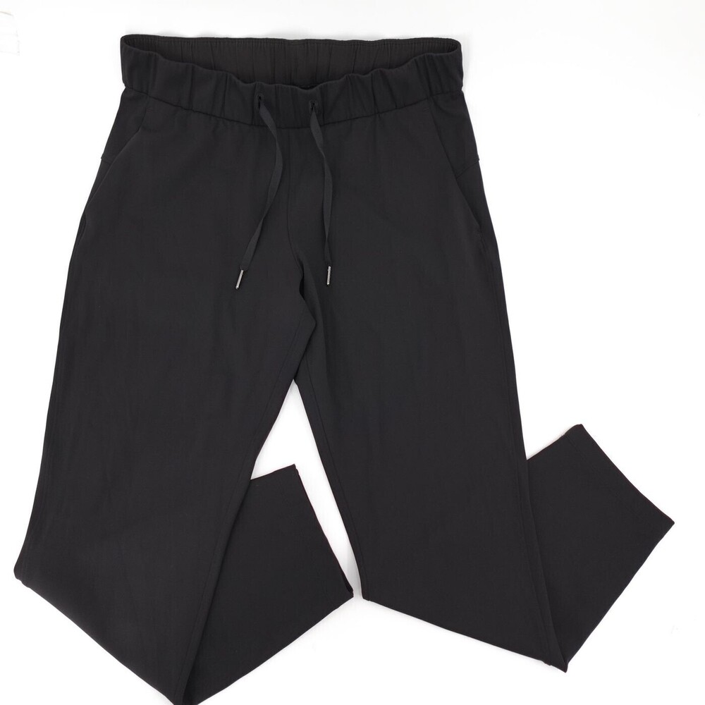 Lululemon On The Fly Pant Womens 8 Black Drawstring Athletic Yoga Workout
